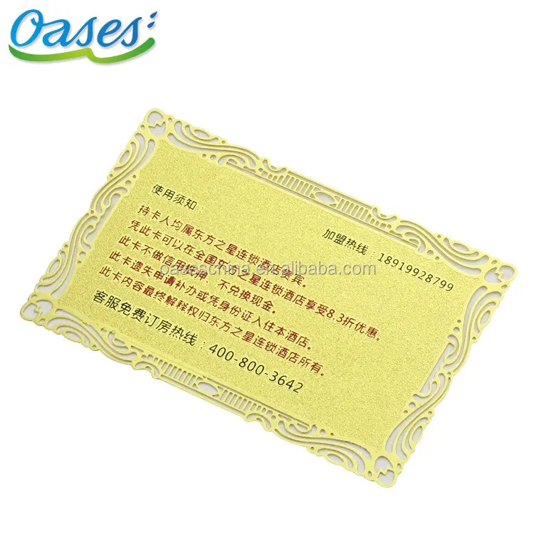 Customized query Chemically Etched Durable Corrosion Resistant Gold Metal Business Card