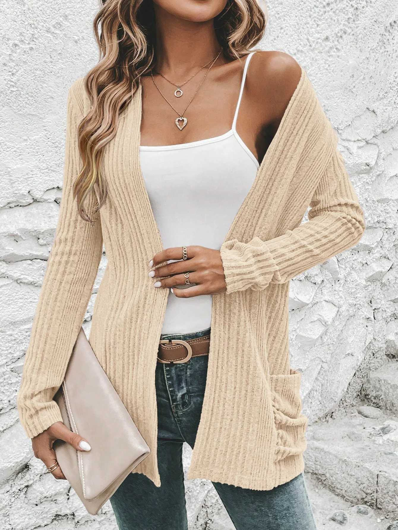 Nieuwe Lange Mouw Gebreide Trui Vrouwen Vesten Effen V-hals Gebreide Trui Vest Vrouwen Tops Sueter Feminino Truien 2025Q436