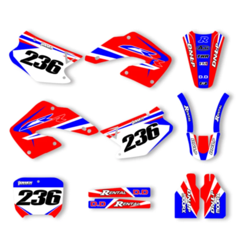 

SPACE Custom Motorcycle Graphics Background Decal for HONDA CR 2000 2001 CR125 CR250 00-01 CR125 Stickers Kits 03