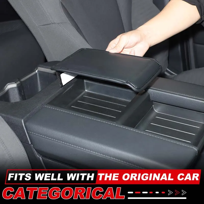 

Suitable For Toyota Tundra 2022-2025 PU Leather Black Car Center Console Armrest Box Cover Protection Cushion Car Accessories