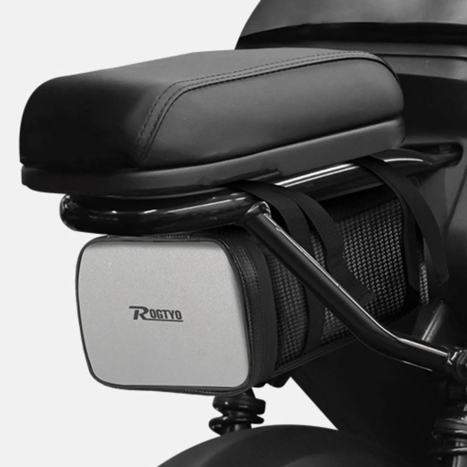 Motorbike Rear Seat Bag Mesh-Textured Motorcycle Rear Bag Travel Gear Zipper Closure Straps Straps