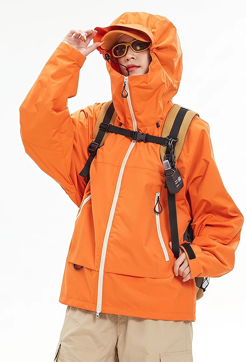 CHRLCK Wasserdichte Wanderjacken für Herren, Frühling/Herbst, winddichte Camping-Windjacke, Damen-Angel-, Trekking- und Laufjacke, Unisex – Detail 6