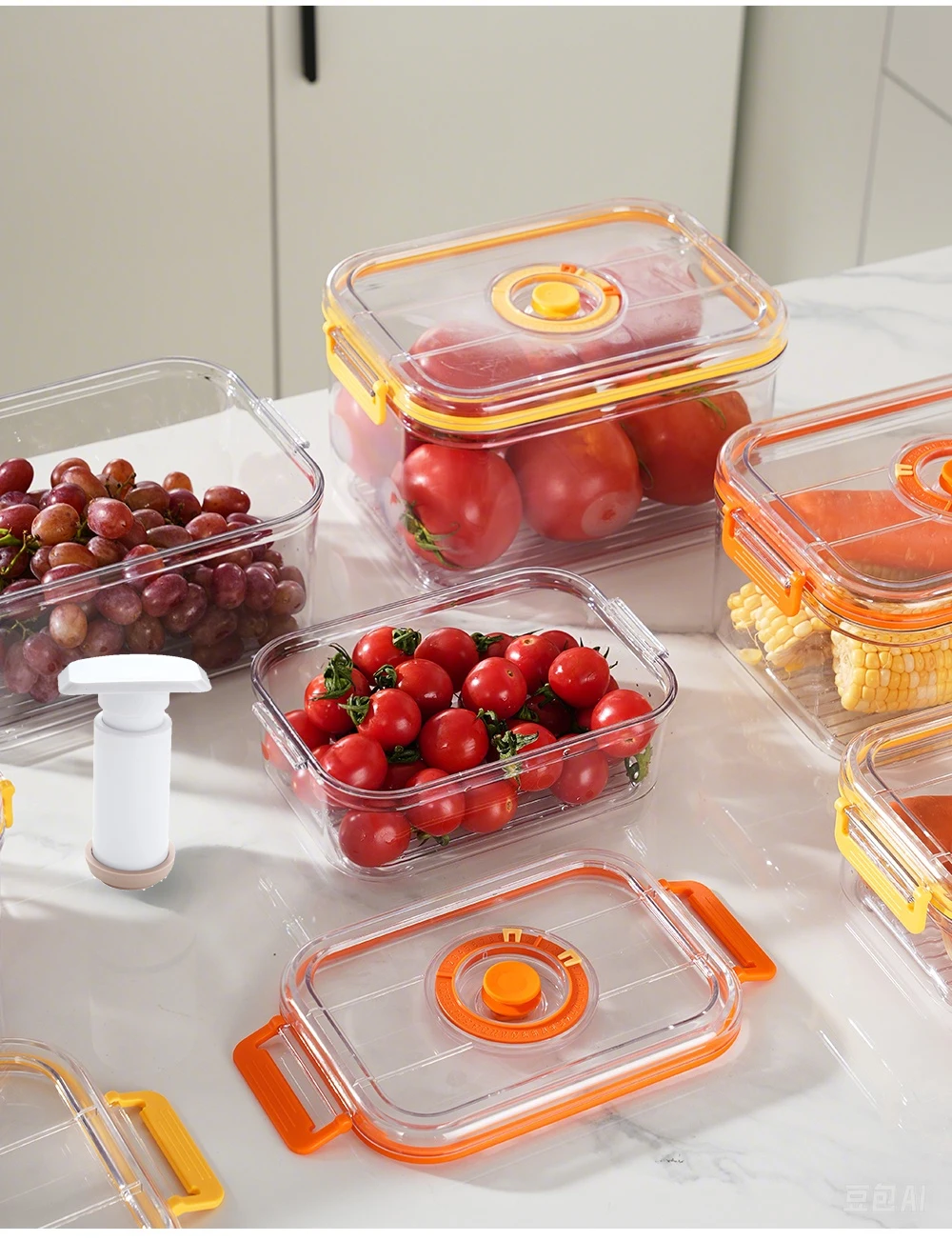 Vacuum Fresh-keeping Box Refrigerator Sealed Canister Microwavable Transparent Food Storage Container Kitchen Organizer Bento - view 5