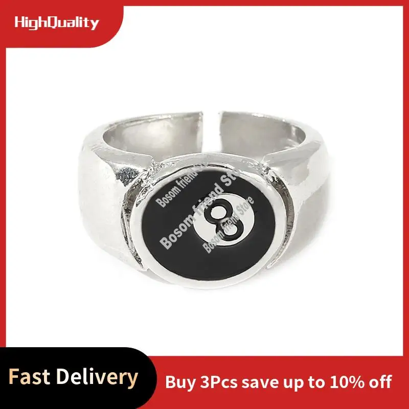 

Мужское кольцо для бильярда, регулируемый номер, черный 8, восемь бильярдных колец для бассейна, для любителей бассейна, горячая распродажа