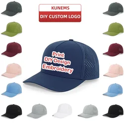 KUNEMS Custom Trucker Hat Unisex Nylon Waterproof Quick-dry 5-Panel Baseball Hat  Letter Embroider DIY Print Sun Hat Wholesale