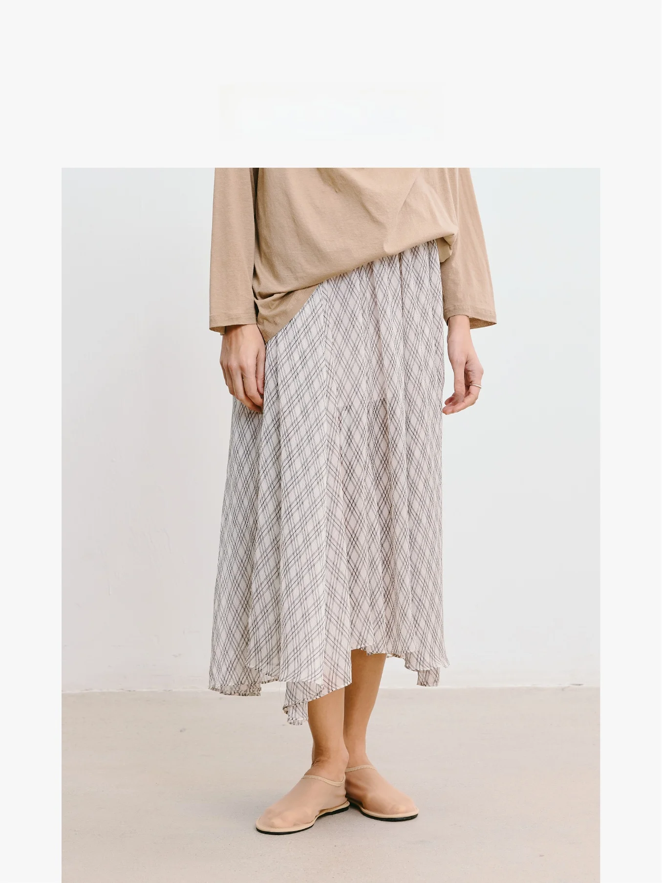 

LIHAN Summer 2025 New Sle Vaion Me Skirt Thin Dra Large Swing f-length Unique Women's High Waist A-line Skirt