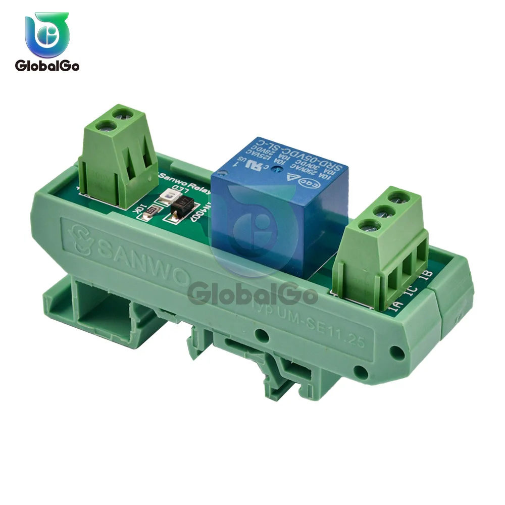 250V AC 10A 30V DC 1 Channel Relay Module DIN Rail Output Board 5V 12V NPN PNP Input Signal Control Board 10A Relay Module