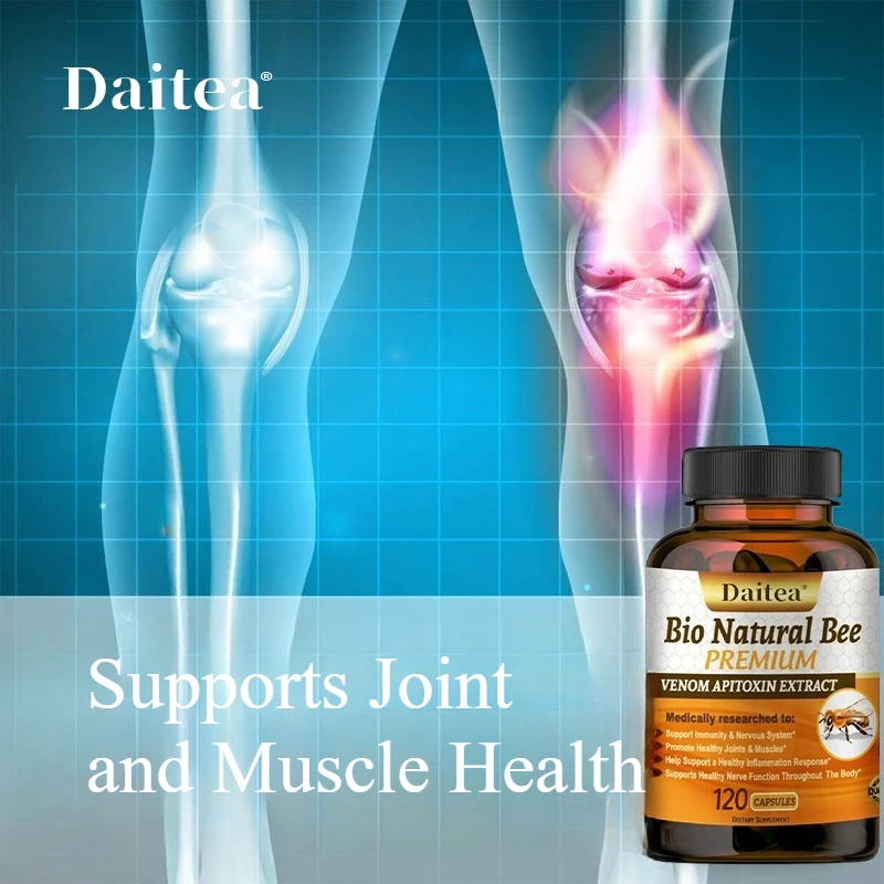 

Premium Bee Venom Extract, Powerful Antioxidant, Joint and Bone Supplement, Supports Joint and Muscle Health, 120 Capsules