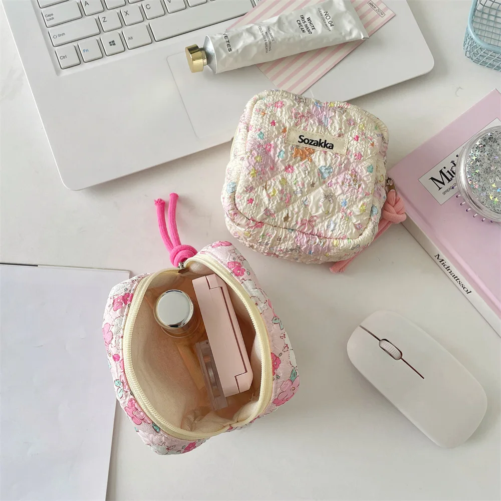 Lindo bolso de almacenamiento de toallas sanitarias, bolsa de clasificación varios de gran capacidad, lápiz labial y bolsa de maquillaje, billetera