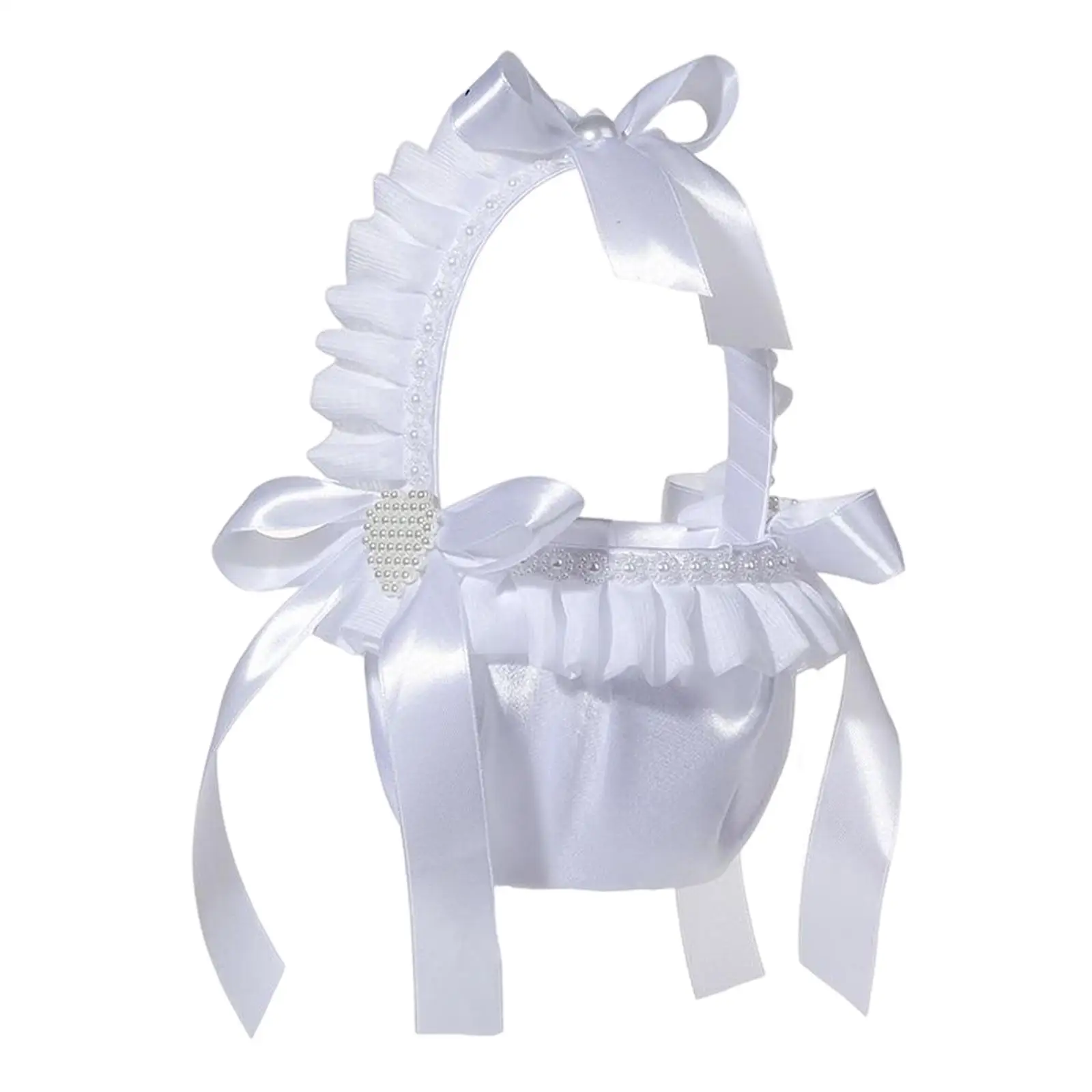 

Multipurpose Satin Ribbons Basket Romantic for Bride Wedding Parties Engagement Ceremony
