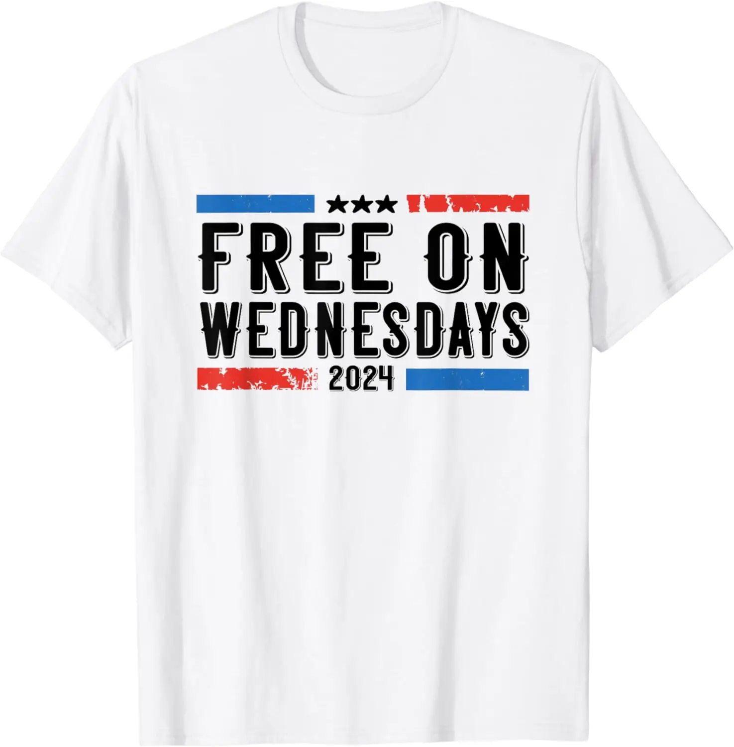 Funny Gift Free on Wednesdays US Flag Vintage T-Shirt Unisex Style Shirts for Women Men Clothing Streetwear Y2k Harajuku