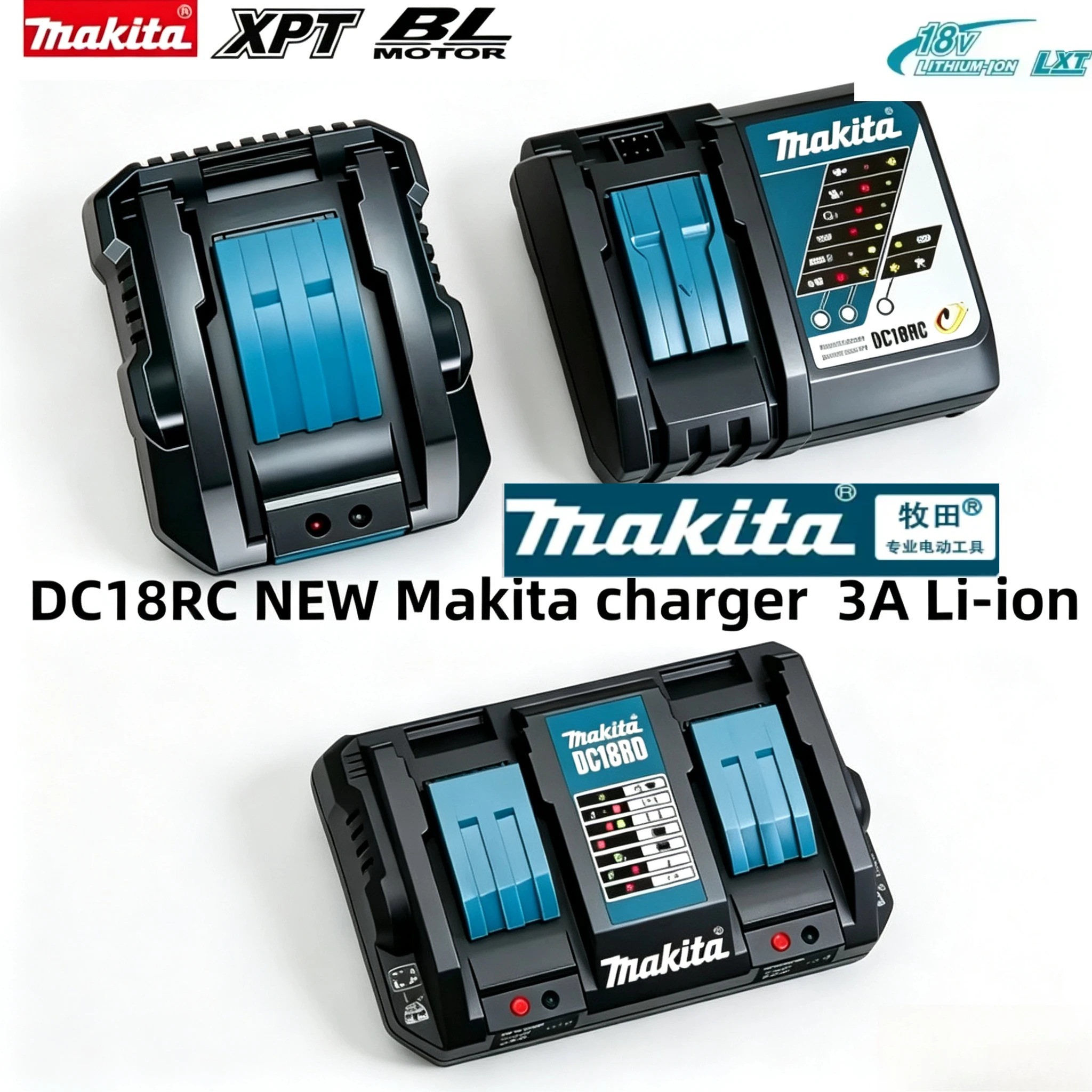 

Original Makita 14.4V-18V LXT DC18SD DC18RD charger ,LED indicator The Charging Current is 3A-6A Amps BL1860 Battery charger