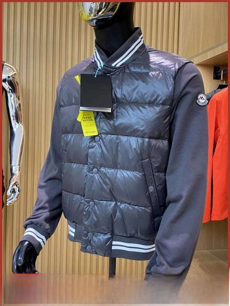 

Warm White Du down Jaet Lightweight Youthful Sle for Men And Women Baseball Collar Design Regular Length Pure Color