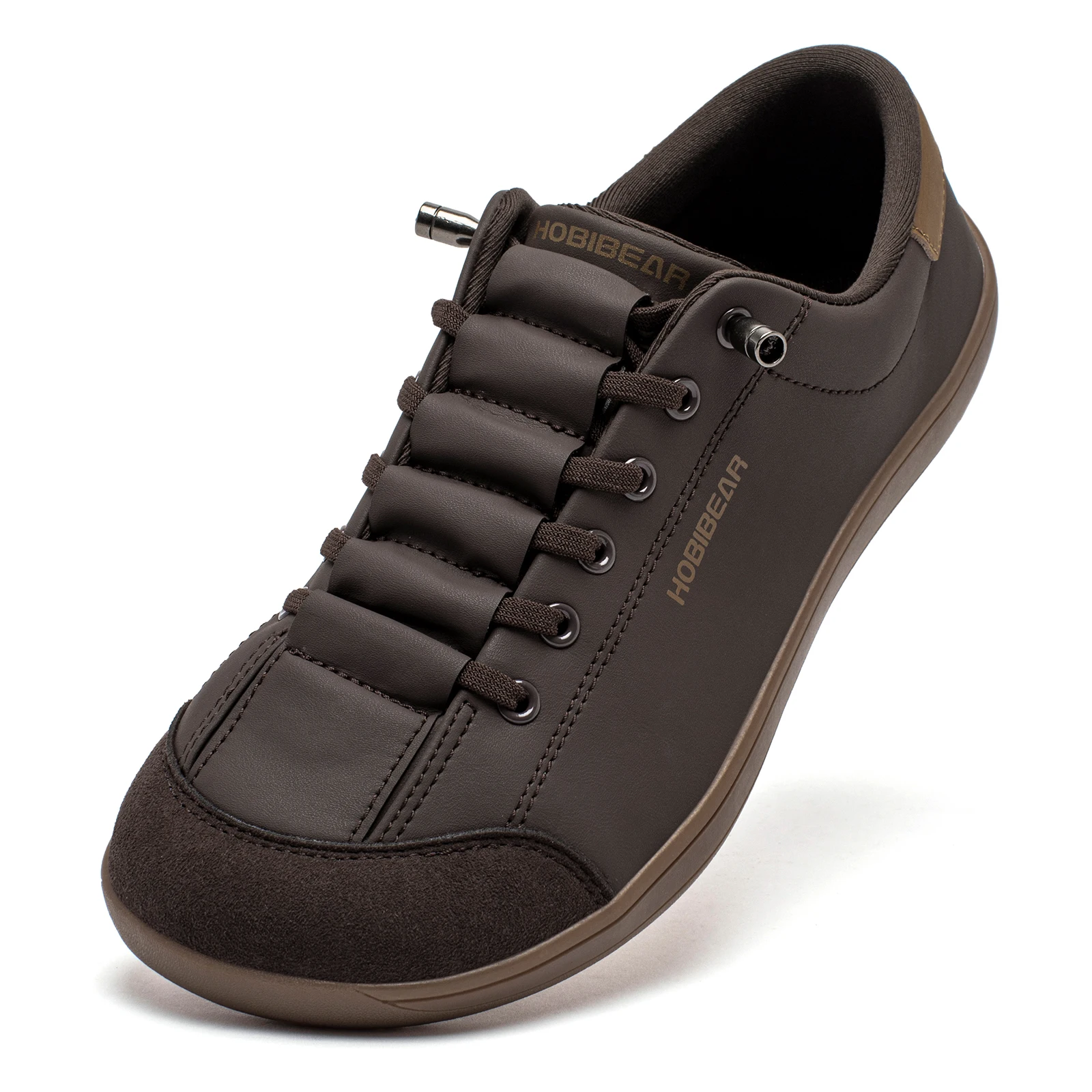 HOBIBEAR Unisex Barefoot Wide Toe Shoes Women Men Artificial Leather Minimalist Sneakers Adjustable Slip On Walking Shoes