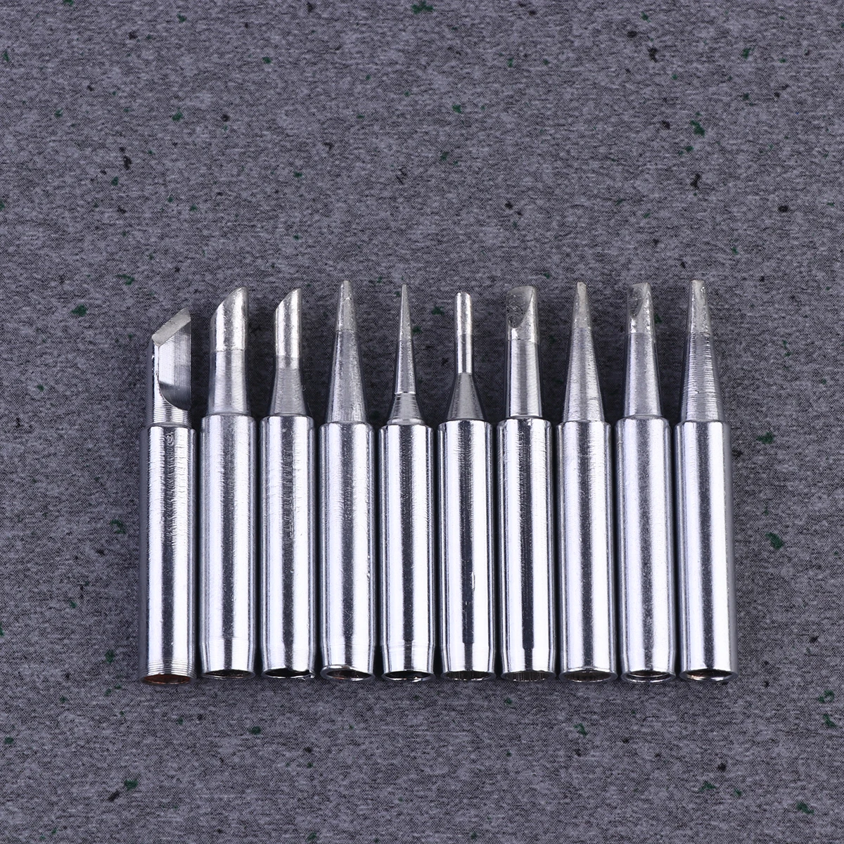 

10pcs Soldering Iron Tips 900M Series Replaceable Heat-Resistant Copper Bits For Electronic Welding Silver 0.8D 1.2D 1.6D