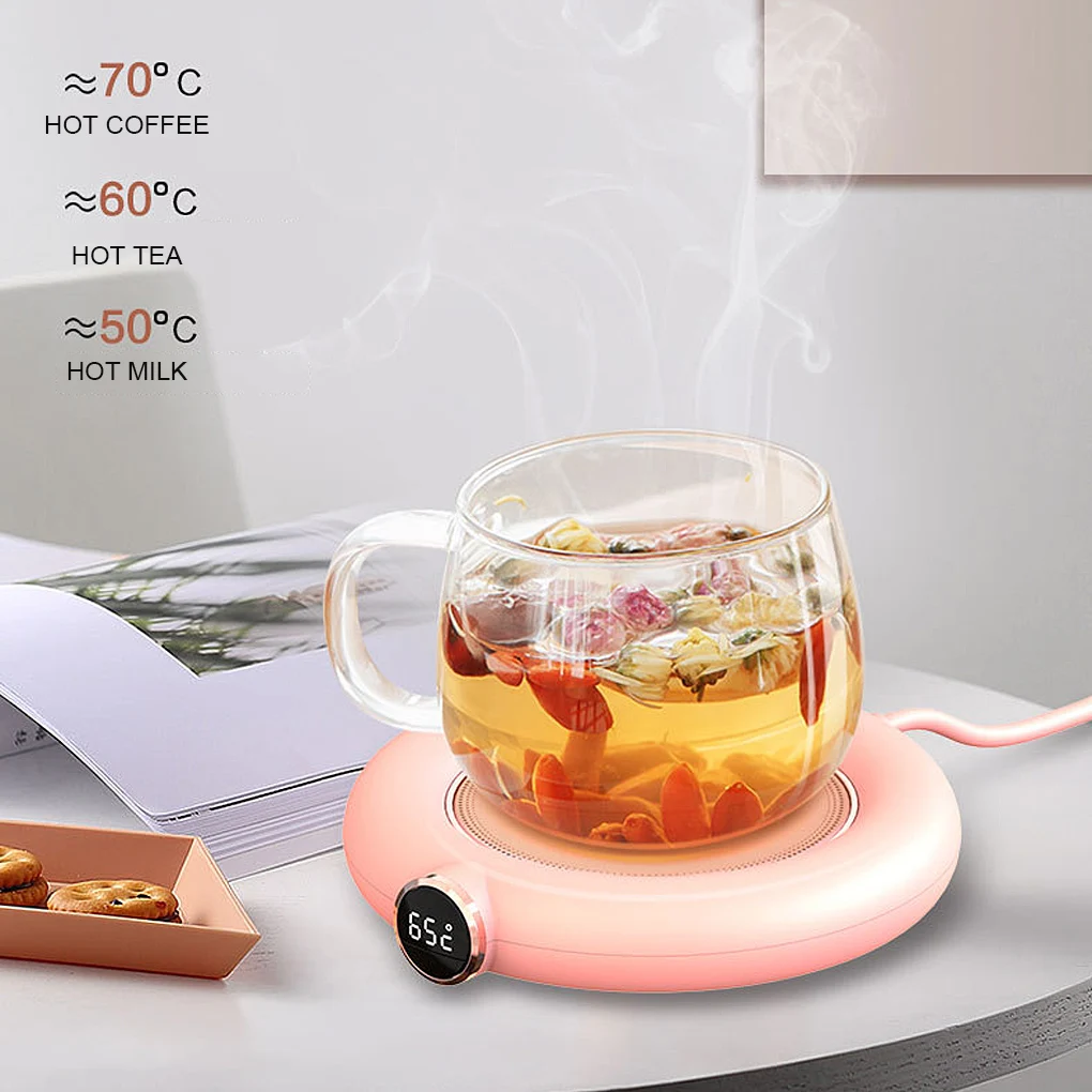 Cup Warmer Electric 10W USB Heating Drink Coffee Mug Mat Timing Non-Slip Adjustable Water Bottle Constant Temperature Coaster