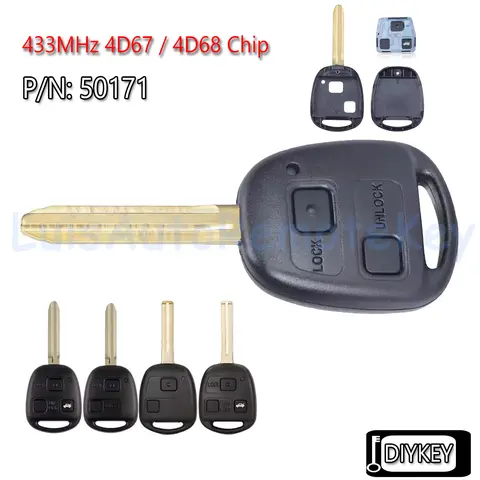 Chiave telecomando per auto 433 MHz 4D67 / 4D68 Chip per Toyota Prado 120 RAV4 Kluger Previa FJ Cruiser Land Cruiser 100 Scheda P/N: 50171