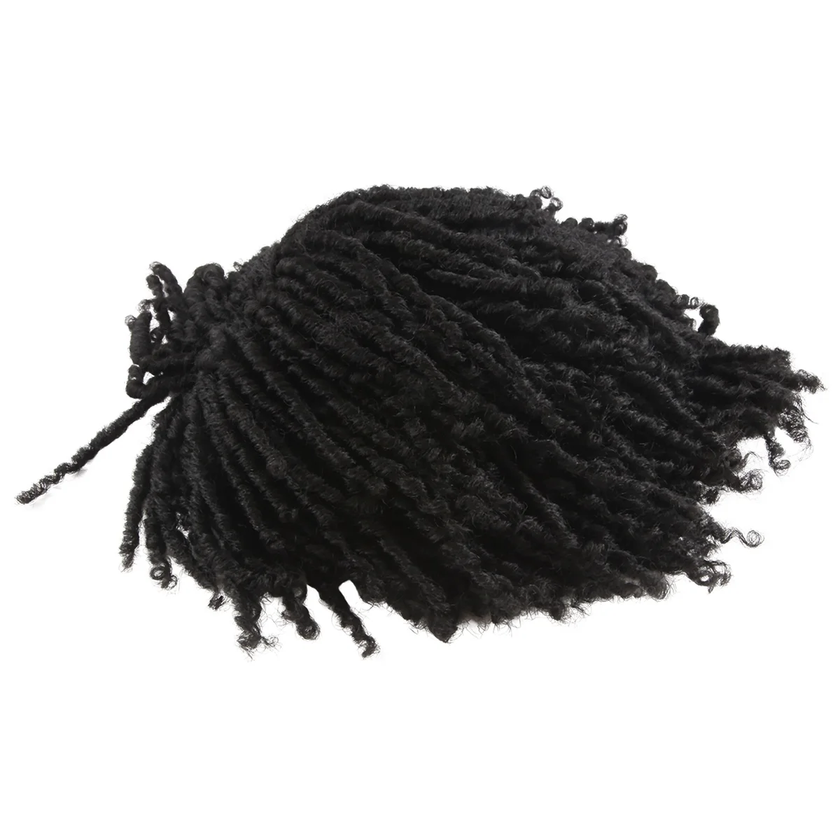 Peruca trançada suja para mulheres, Dreadlock perucas, cabelo curto encaracolado, fibra química, preto, oco, África