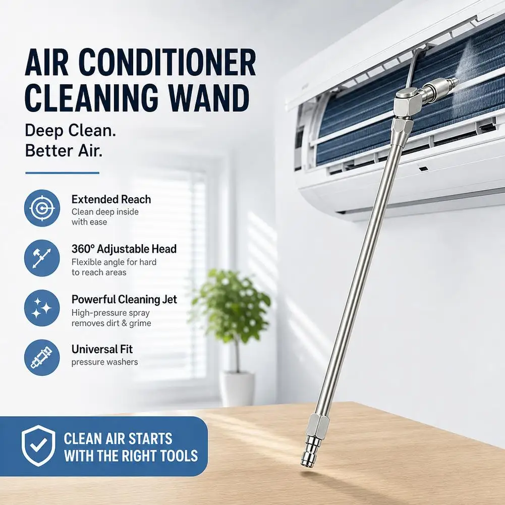 360 ° Doppelt schwenkbarer AC-Reinigungsstab für Hochdruckreiniger, G1/4 Schnellanschluss 25 ° Ventilator-Nebeldüse für die Reinigung von HVAC-Klimaanlagen-Verdampfern – Detail 10