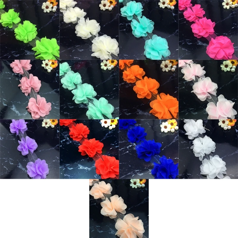 Mixed Colour Lace Ribbon Home Decoration Supplies 3D Flowers DIY Tools