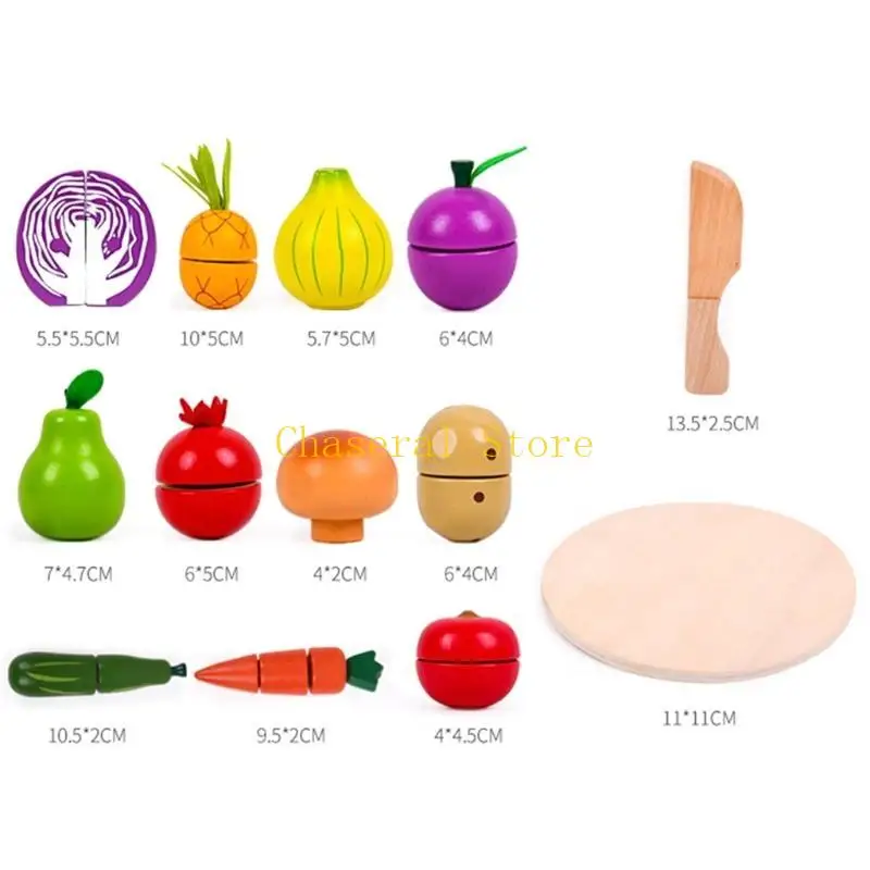 Corte verduras fruta madera E7CE Fingir para jugar Toy Simulation Kitchen Montessor
