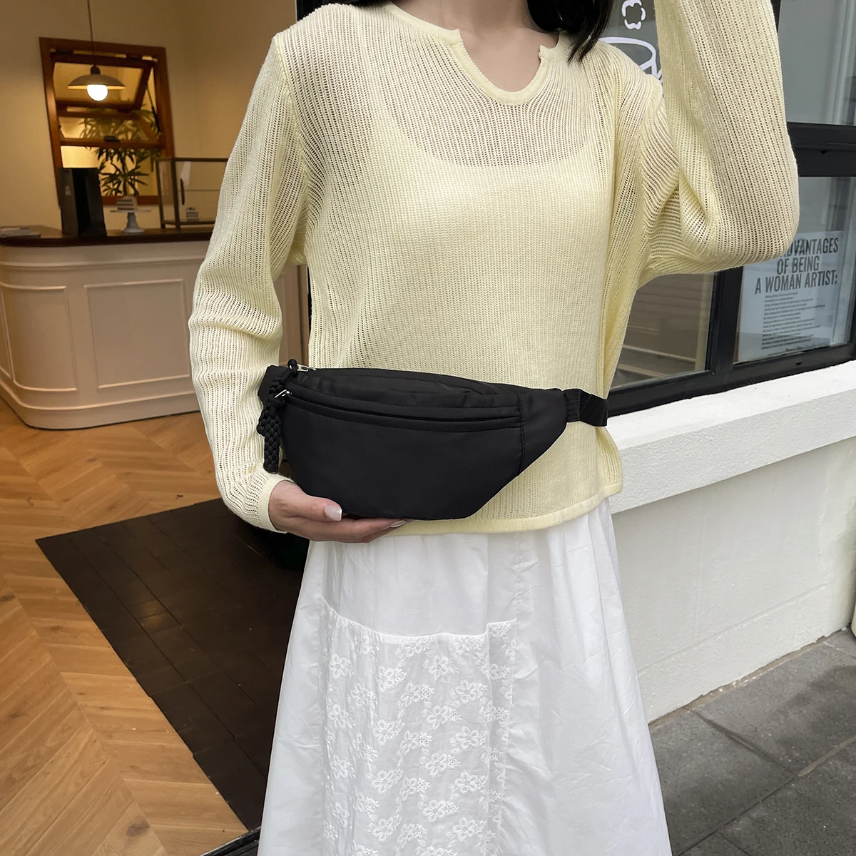 Nylon Messenger Bags Nylon Cross Body Brusttasche Knödeltasche für Frauen Nylon Umhängetasche Halbmond Achseltasche Umhängetaschen