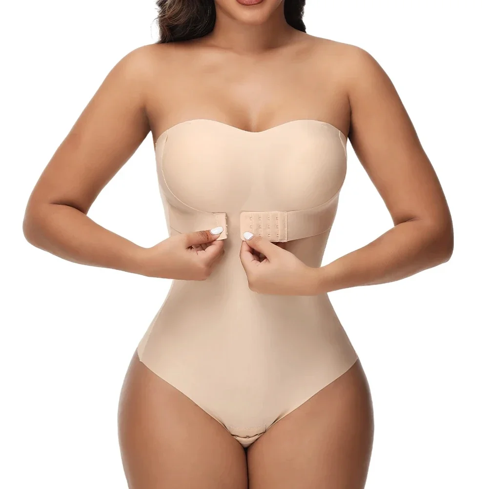 

Seamless Strapless Bodysuits Shapewear for Women Tummy Control Built in Bra Tops Sculpt Body Shapers Corset