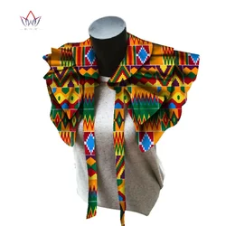 BRW 2024 Fabric African Necklaces For Women Shawl African Chokers Necklaces Print Ankara Tribal Handmade False Collar WYB257