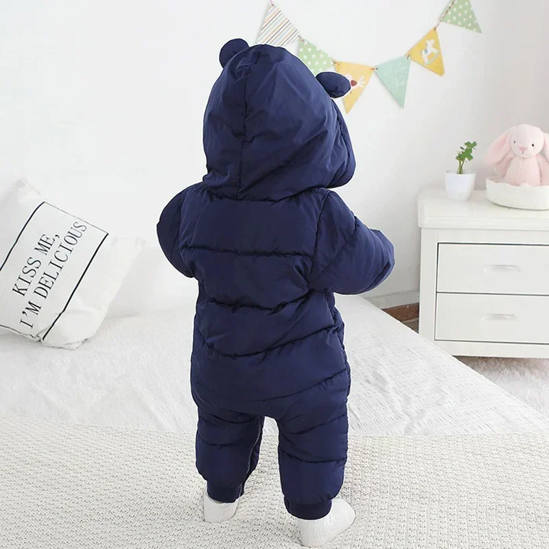 

2023 New Winter Hooded Rompers for Baby Boy Girl Clothes Thicken Cotton Outfit Newborn Jumpsuit Children Jackets Infant Costume