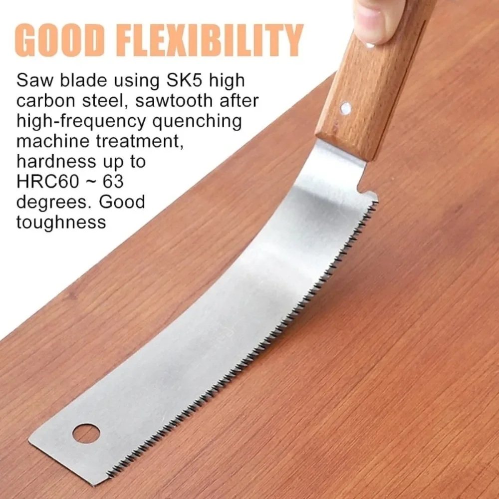 Japanese Style Hand  12In Non-slip Wooden Handle Pull  Flush Cut Saw Handsaw Woodworking Plastic Cutting Tool Hand Saw