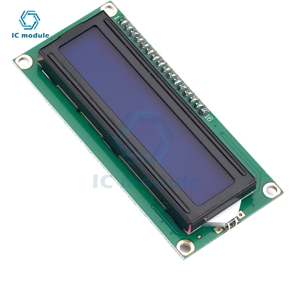 1602LCD Display Screen Yellow/Blue-with I2C Adapter Board Module Wide Body Chip Plug-in Potentiometer