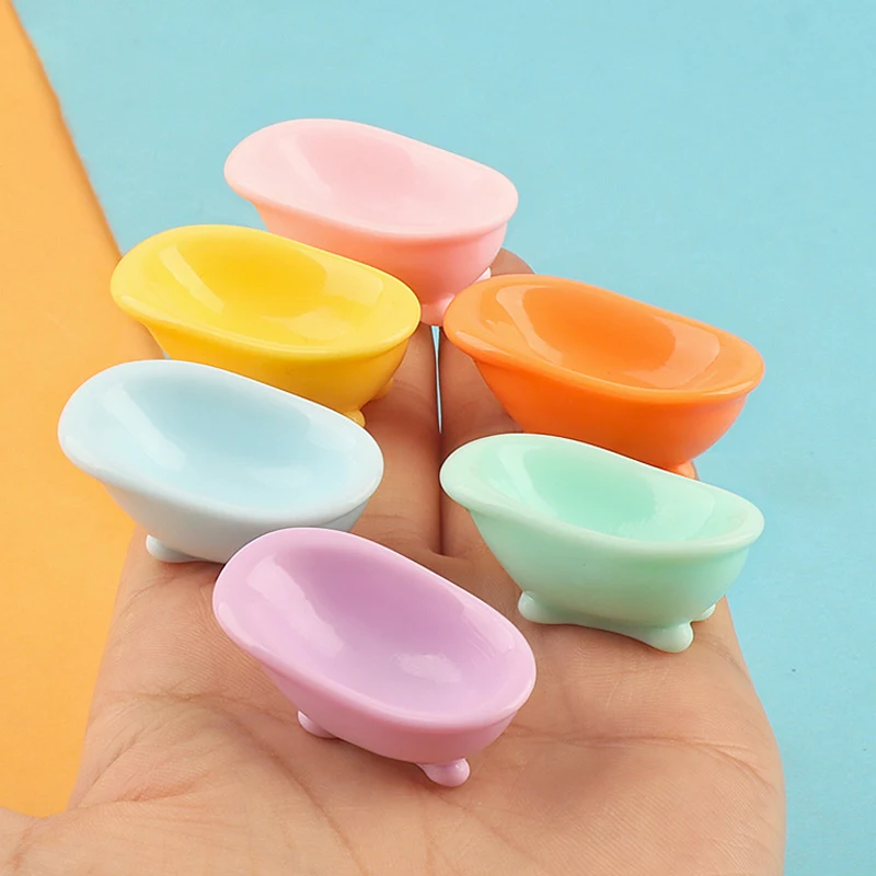 5Pcs 1/12 Dollhouse Mini Bathtub Dollhouse Bathroom Furniture Accessories Dolls House Decoration For Kids Pretend Toy