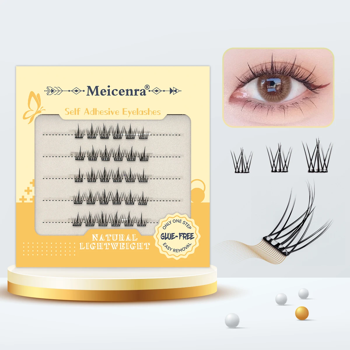 مجموعة رموش ذاتية اللصق يمكنك صنعها بنفسك لا حاجة إلى غراء سهل الاستخدام للرموش الصناعية