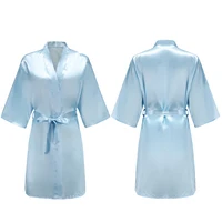 Women's Pure Short Silky Robes Bridesmaid Bride Party Satin Robes Sleepwear - Image 4