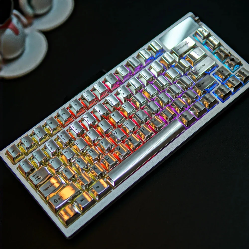 Metal Keycaps Full Set Matte Aluminum Gold Keycaps Zinc Alloy 6.25/7U Spacebar Silver Gold KeyCaps for Mechanical Keyboard Gamer