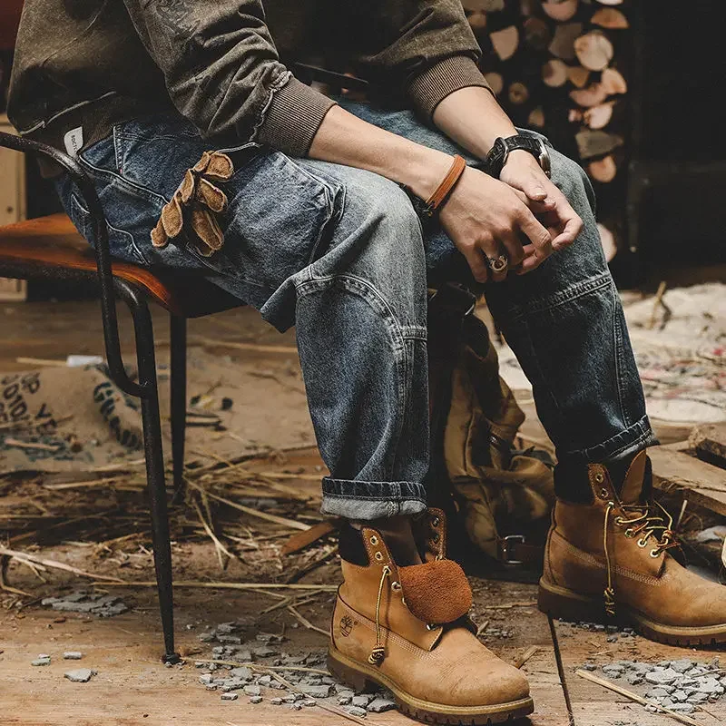 

Straight Male Cowboy Pants 2025 Trend Harajuku Y2k Vintage Trousers Fashion Aesthetic Xs Regular Wide Leg Original Men's Jeans