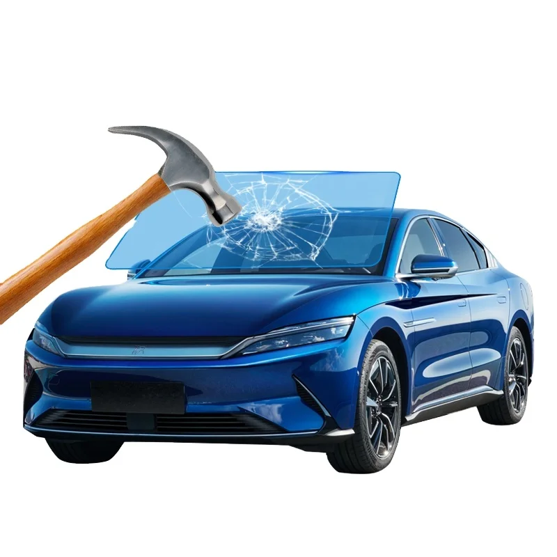 

7.5mil Explosion Proof Self Healing No Glue Residue Anti Stone Chips Clear TPU Windshield Protection Film for Cars