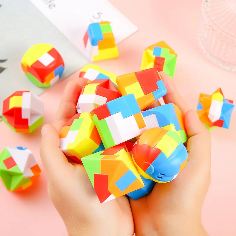 10Pcs Colorful Magic Balls Cube Puzzle Maze Toys Brain Challenge Educational Toys for Kids Birthday Party Favors Pinata Fillers