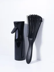 2pcs dry and wet scalp massage comb reduce fatigue exfoliation hair comb and hair spray bottle set Special for real hair wigs