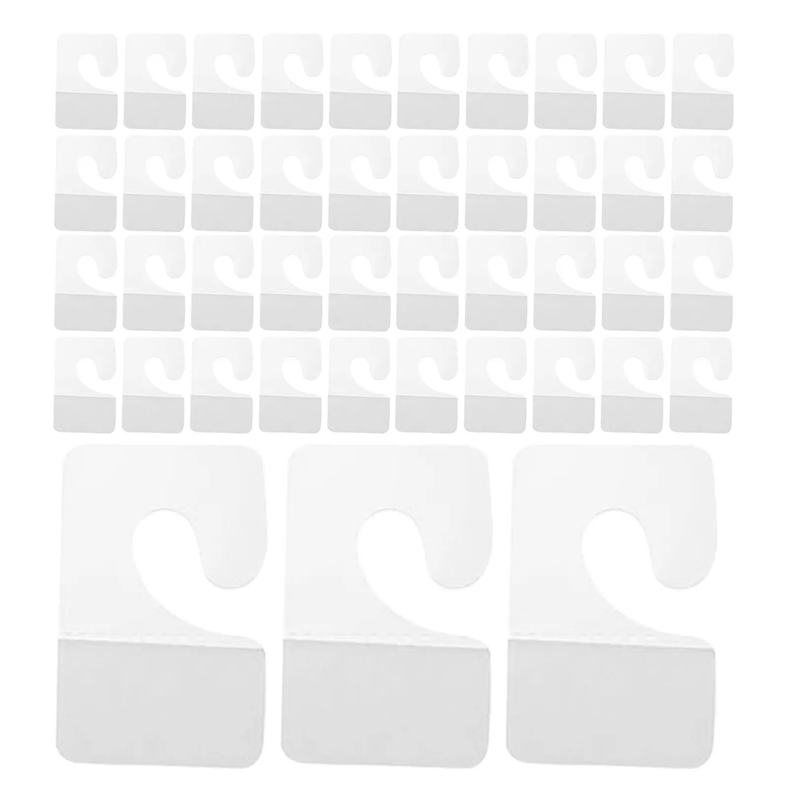 

45Pcs Clear Self-Adhesive Hanging Tabs Slot Hole Plastic Label Holders for Retail Organization Hanger Tags Craft Projects