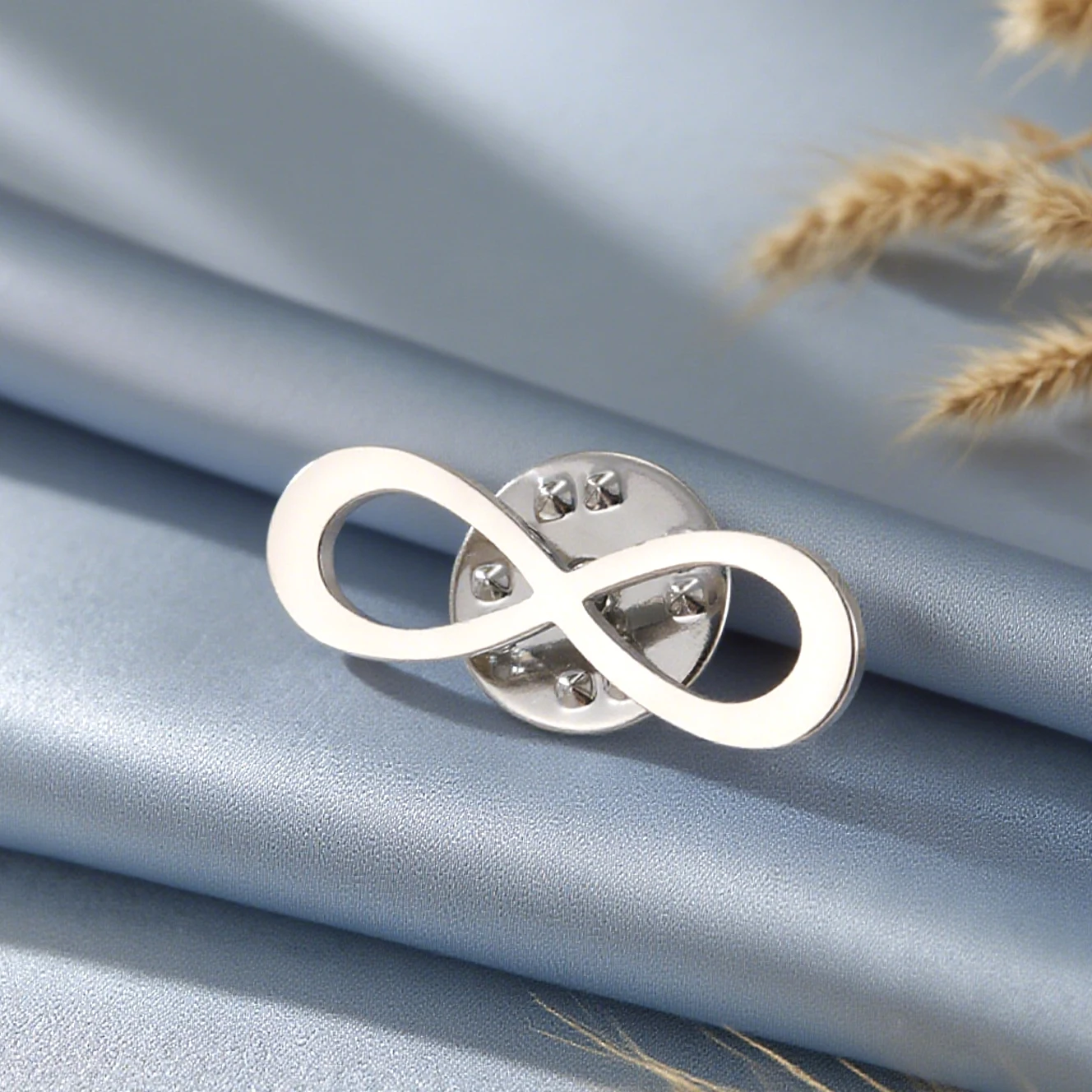 Dawapara klassische Unendlichkeitssymbol-Brosche, endlose Liebe und Freundschaft, Anstecknadel, Edelstahl-Accessoires – Detail 7
