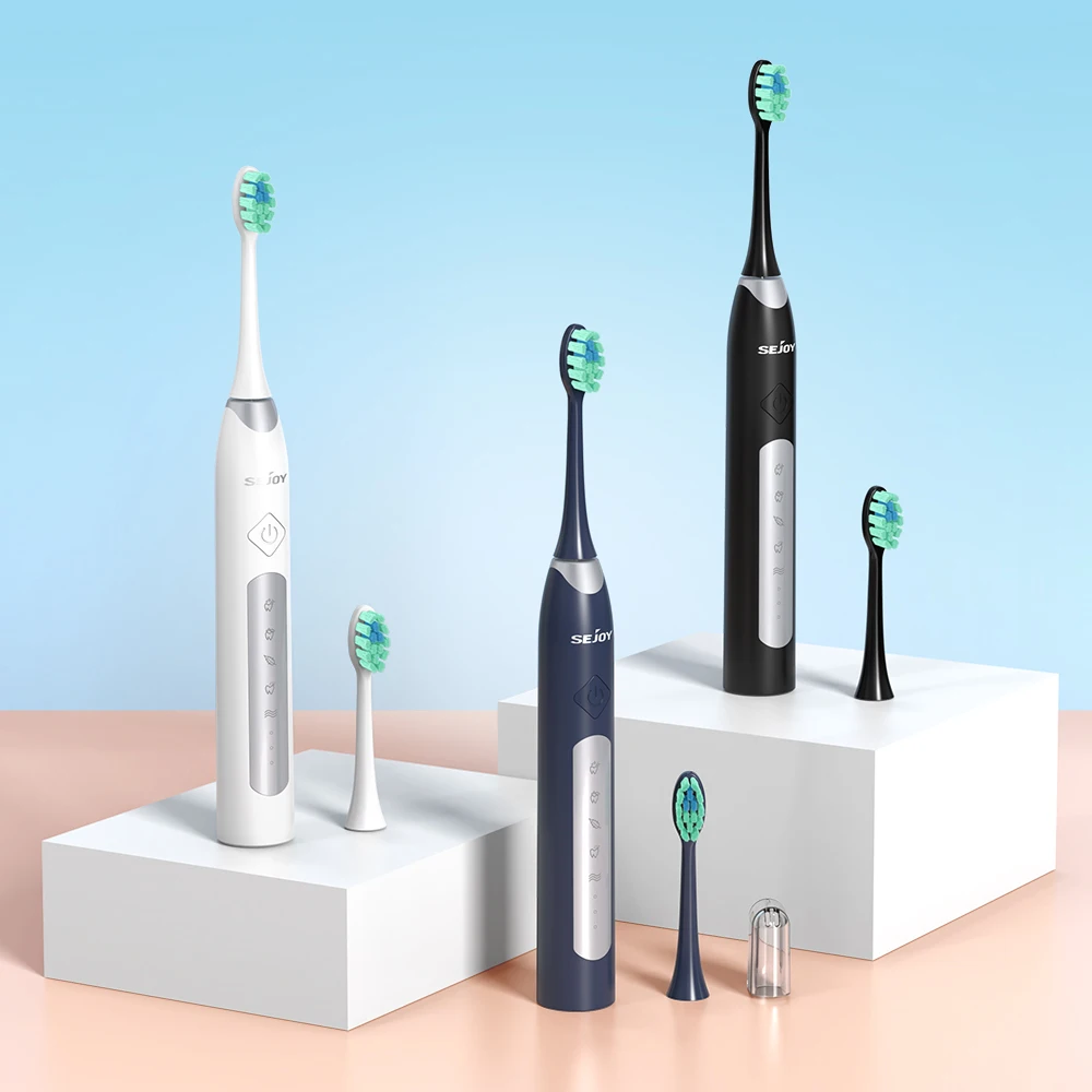 Sejoy فرشاة أسنان كهربائية بالموجات الصوتية USB شحن IPX7 قابلة للشحن مقاوم للماء فرشاة الأسنان الإلكترونية استبدال رؤساء الكبار #1