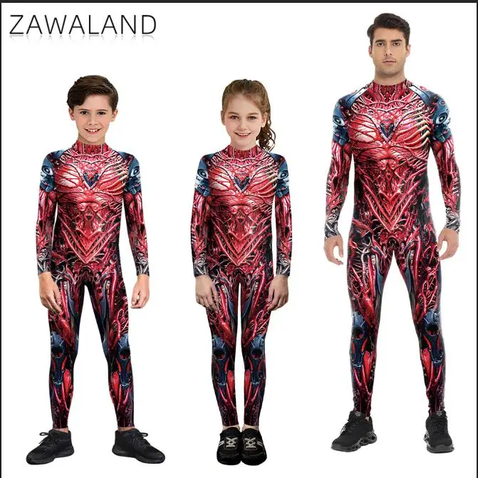 

Zawaland Halloween Costume Human Body Jumpsuit Holiday Family Matching Outfits Cosplay Scarier Blood Vessel Zentai Bodysuit