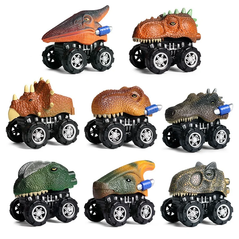 8PCS Dinosaur Pull Back Car Toys Baby Car Pull Back Car Dino Toy With Big Tire Wheel For 3-6 Kids