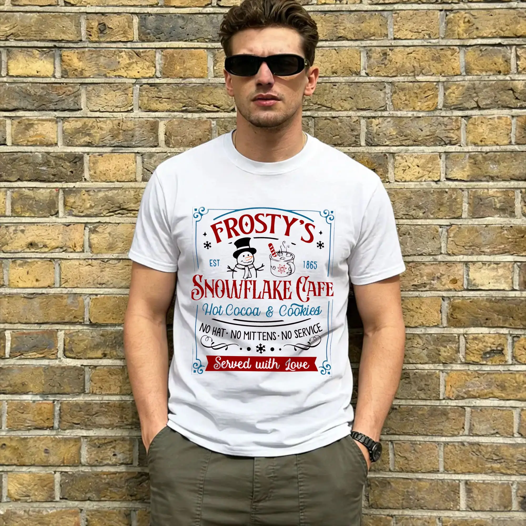 Snowman Frostys T-Shirt Summer Christmas Trendy Cool T Shirts Men 100% Cotton Crew Neck 5XL Clothes Short-Sleeved Aesthetic Tops