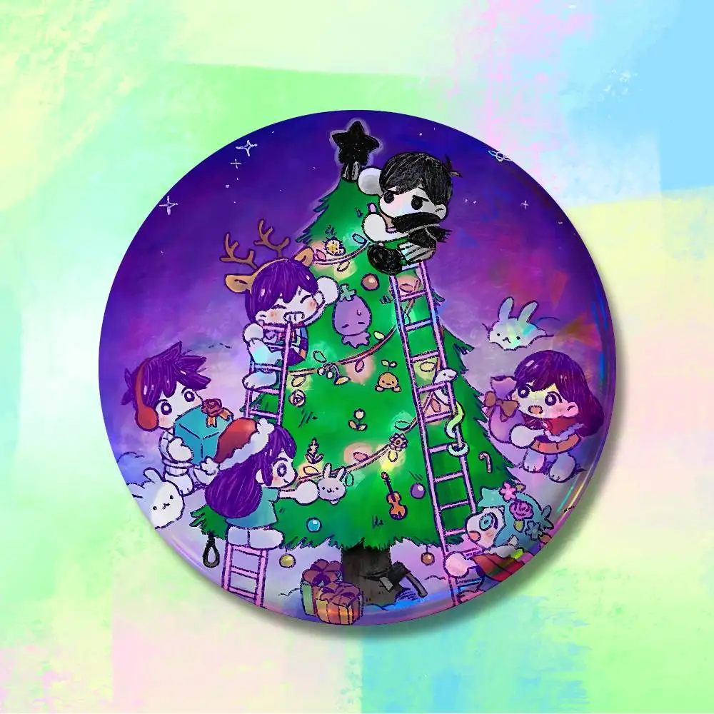 O-Omori-S Game 58mm 44mm HD Print Brooch Badges Pretty Derby Round Display Brooches Lapel Pins
