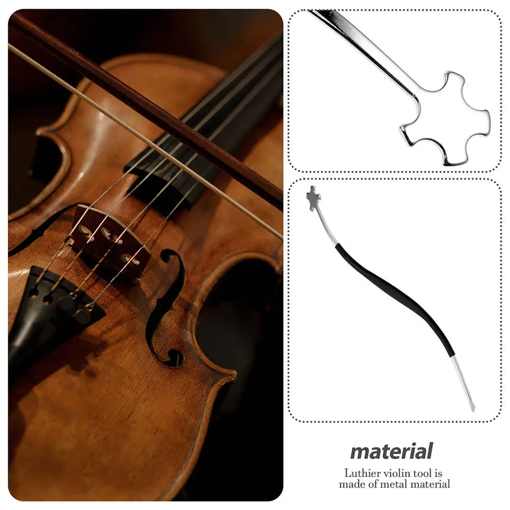 2Pcs Robust Cello Sound Post Setting Tool Metal Design for Easy Insertion Removal Adjustment Cello Sound Post Installer