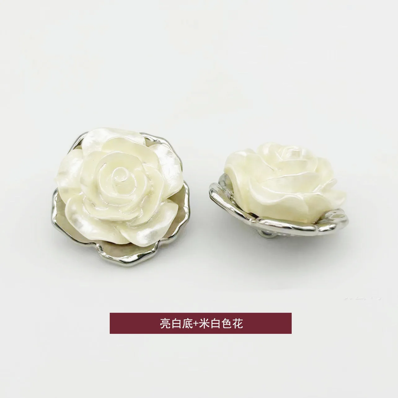 10PCS/Lot Desinger Camellia Gold Sliver Bottom Metal Button DIY Sewing Suit Decorated Button