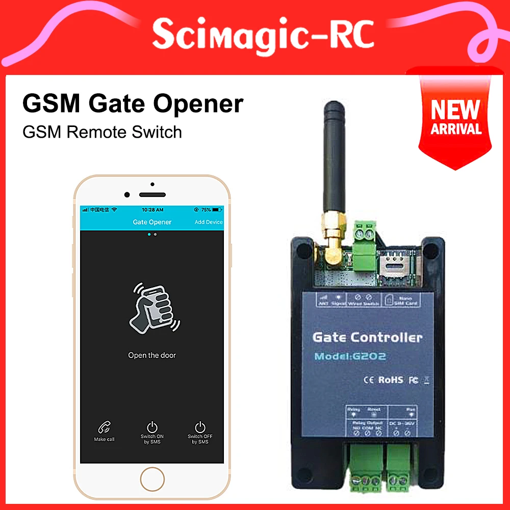 

2G GSM Gate Opener Remote Control On/Off Relay Smart Switch Door Access Wireless Door Opener By Free Call SMS Command