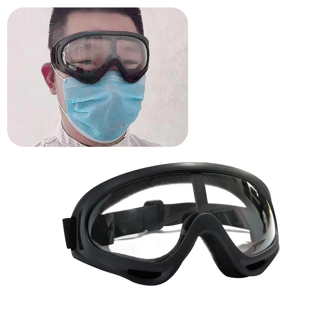 Lunettes Anti-buée noires, lunettes de sécurité réglables pour randonnée en plein air, équitation, Protection contre le vent et le sable, lunettes de ski unisexes